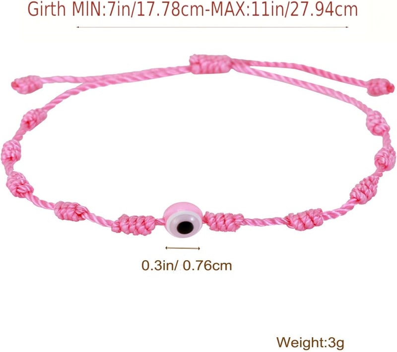 Bovemee Pink String Evil Eye 7 Knot Lucky Bracelets Mexican Braclets Red Braided Black Rope San Judas Bracelet Virgin Mary Amulet Gift for Women Men - Image 5